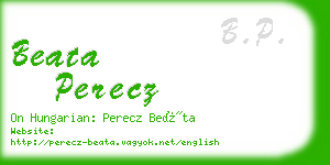 beata perecz business card